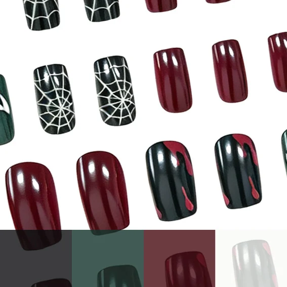 Halloween-Themed Decorative Acrylic Nail Art Extensions Stornfield