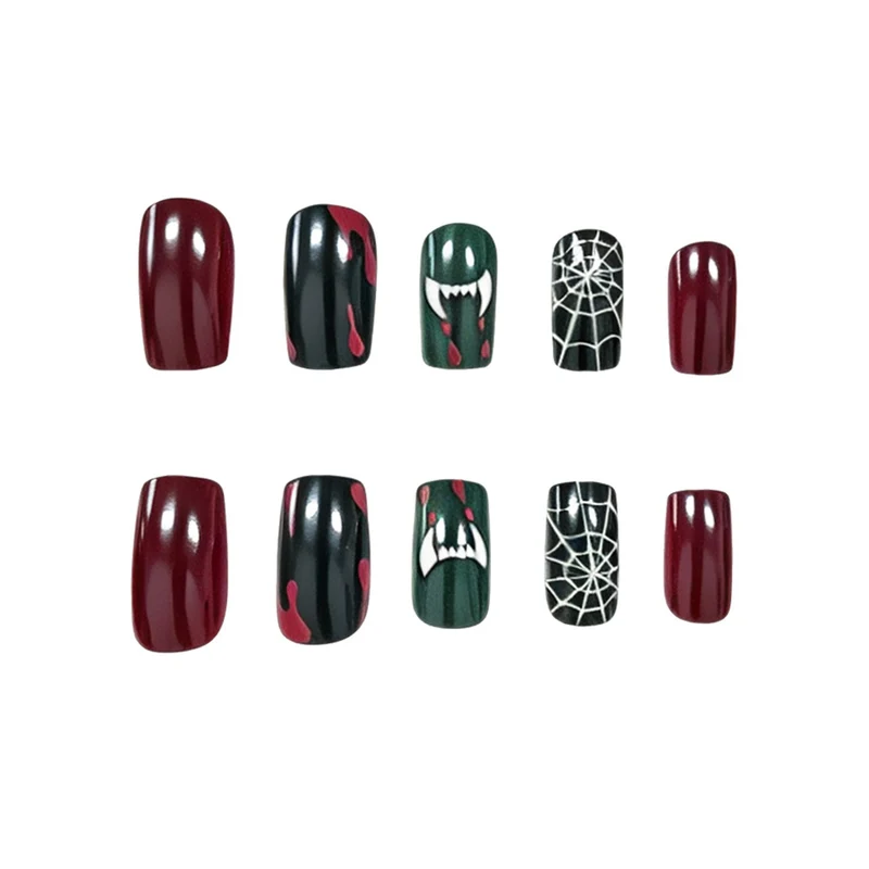 Halloween-Themed Decorative Acrylic Nail Art Extensions Stornfield