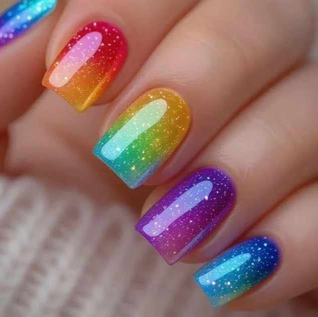 Gradient Glitter Nail Art Enhancements Stornfield