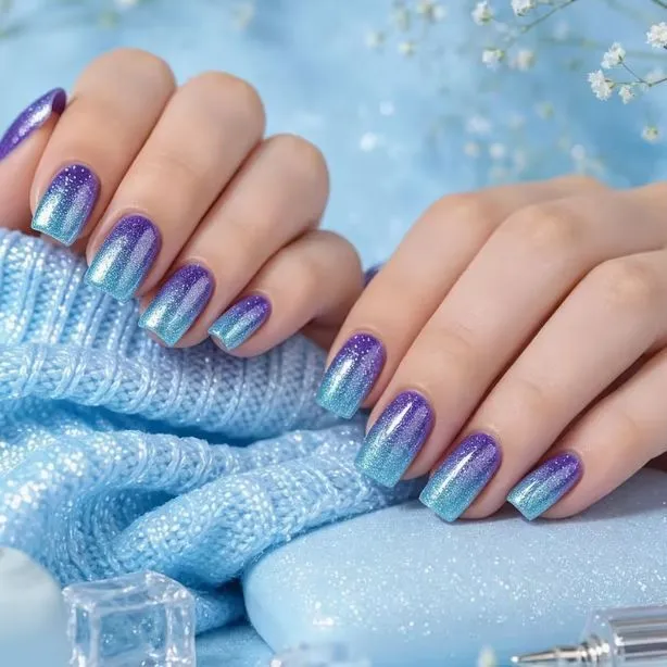 Gradient Glitter Nail Art Stornfield