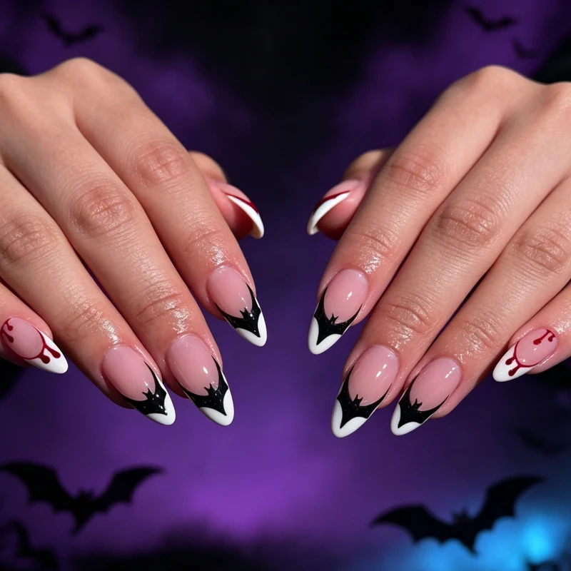 Gothic Halloween-Themed Nail Art Enhancements Stornfield