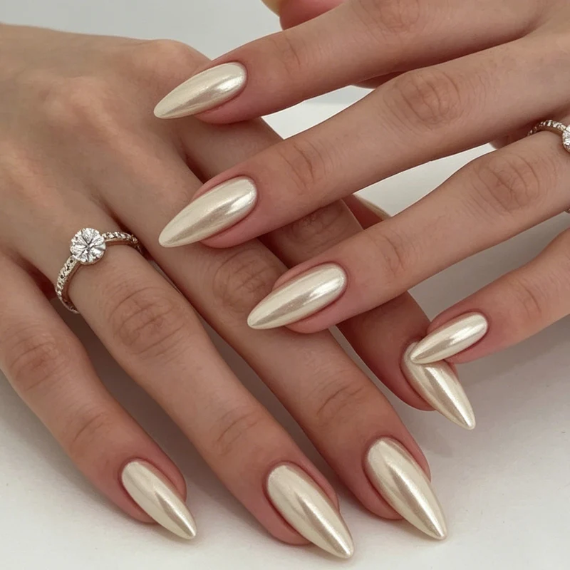 Premium Glossy Almond-Shaped Nail Enhancements Stornfield
