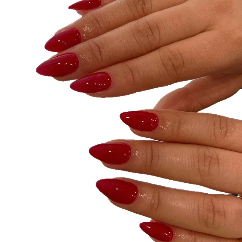 Premium Glossy Almond-Shaped Nail Art Extensions Stornfield