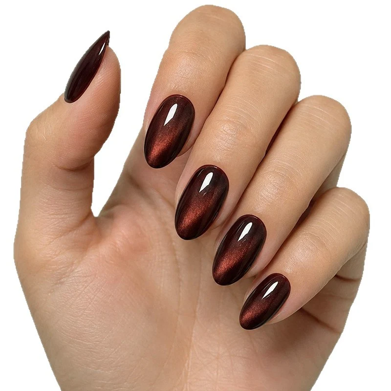 Premium Glossy Almond-Shaped Nail Art Stornfield