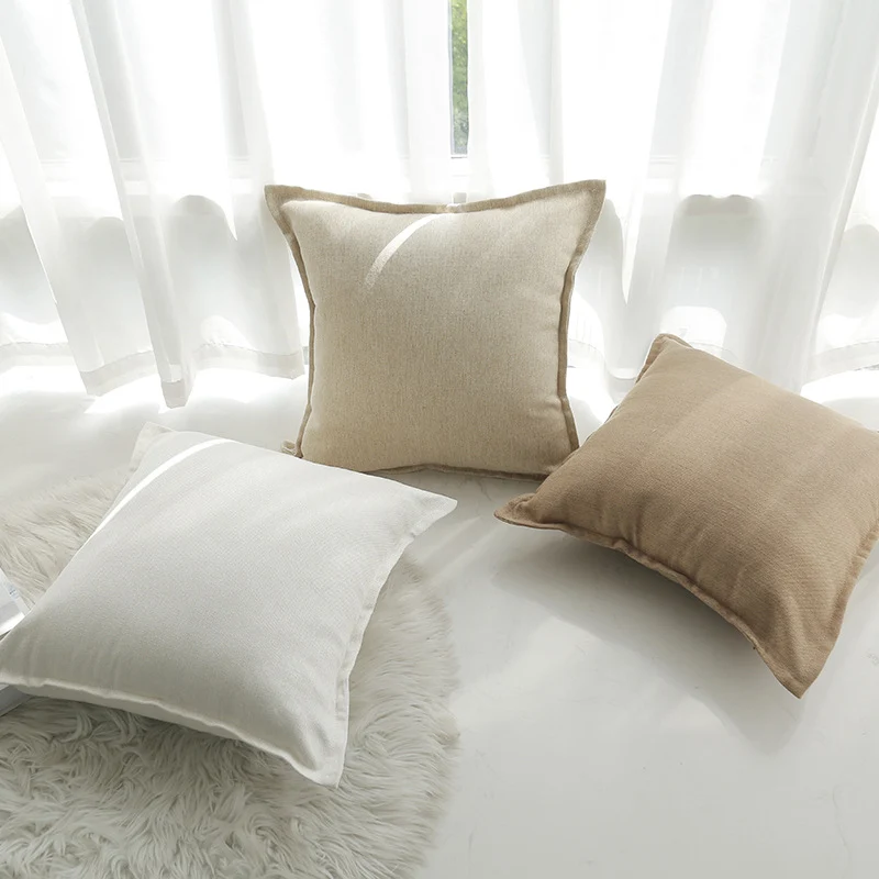 Dekorative Leinen-Wurfpillow-Bezug mit Paspelkante