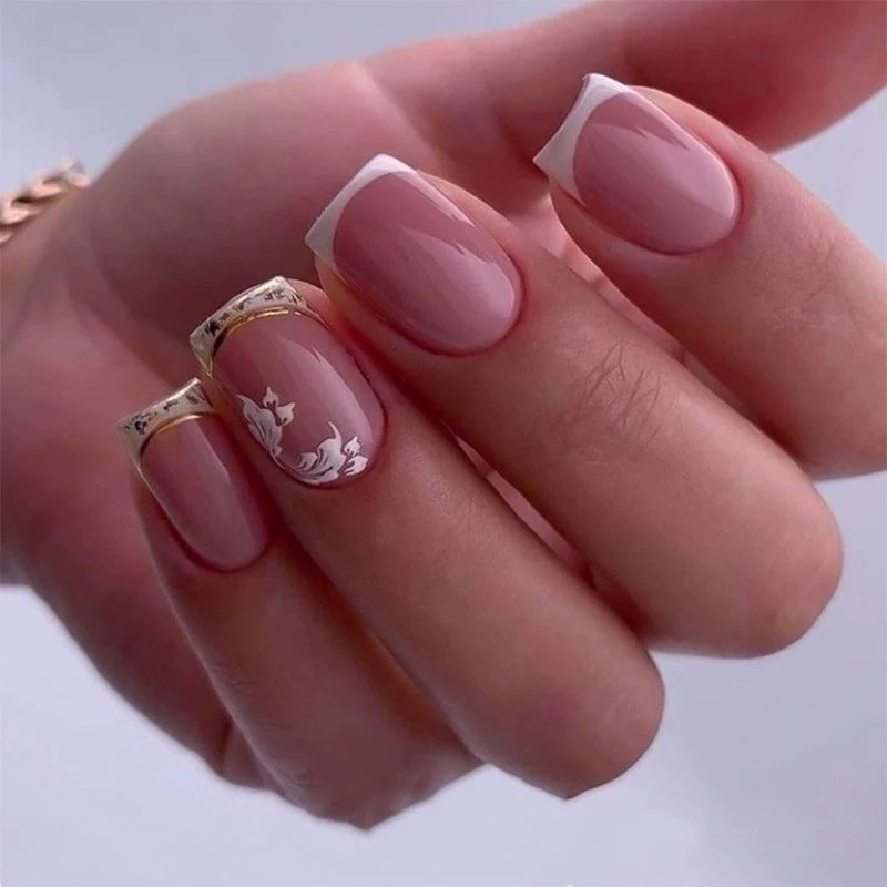 Premium Elegant French Tip Acrylic Nail Enhancements Stornfield