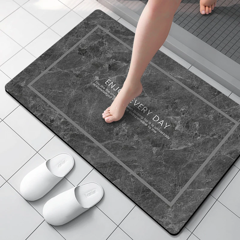 Marble Patterned Bath Mat