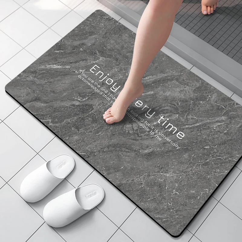 Marble Patterned Bath Mat