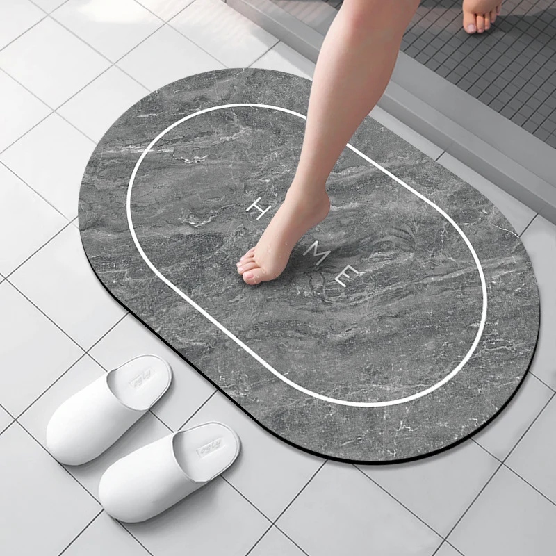 Marble Patterned Bath Mat