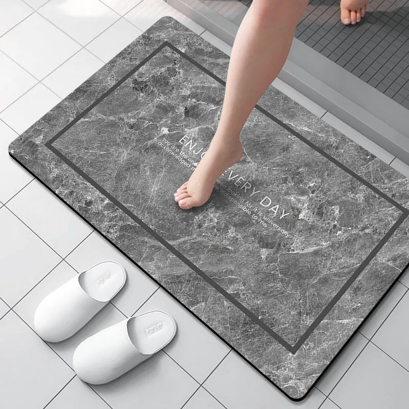 Marble Patterned Bath Mat