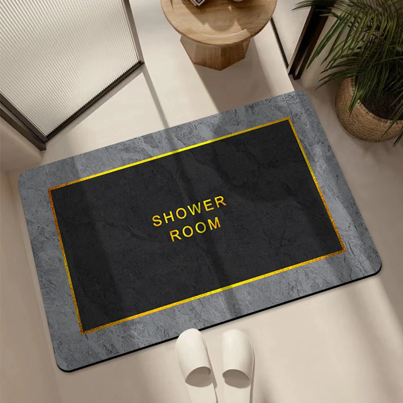 Luxurious Marble Print Bath Mat