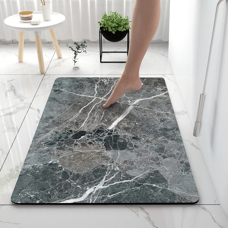 Luxurious Marble Print Bath Mat