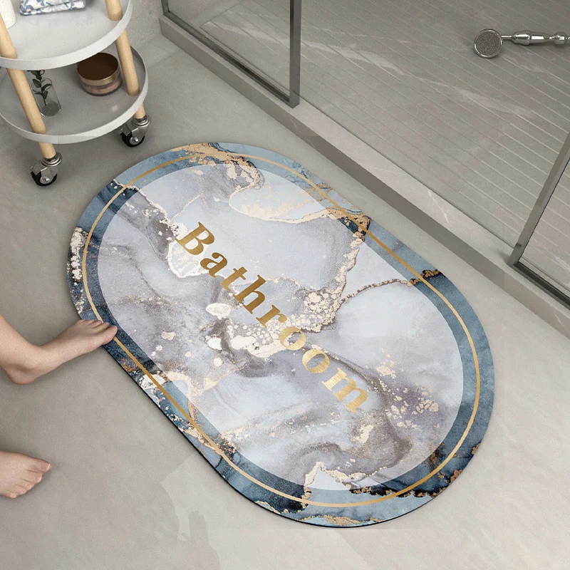 Luxurious Marble Design Bath Mat