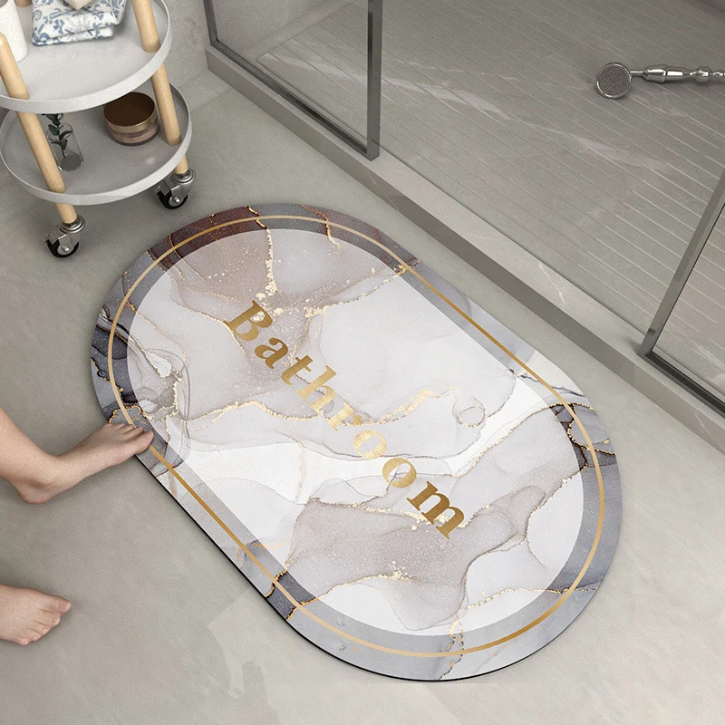 Luxurious Marble Design Bath Mat
