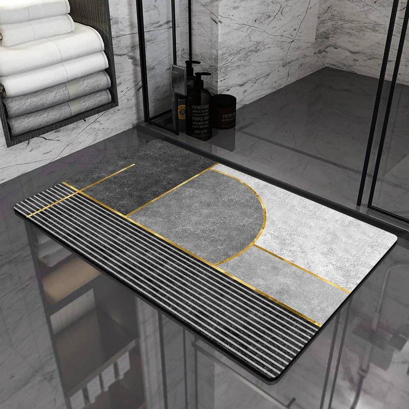 Geometric Pattern Bath Mat