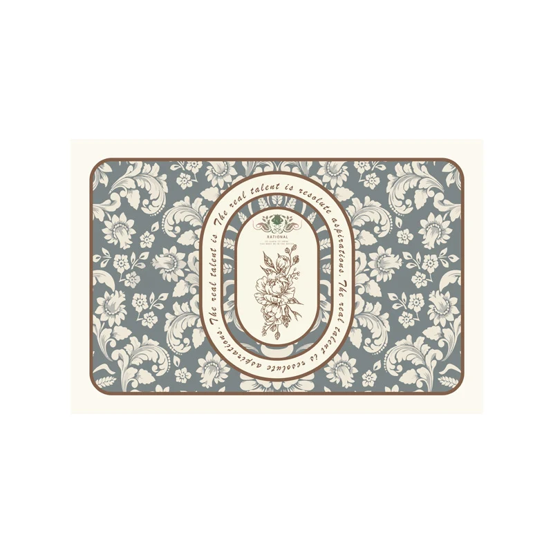 Elegant Floral Kitchen Mat