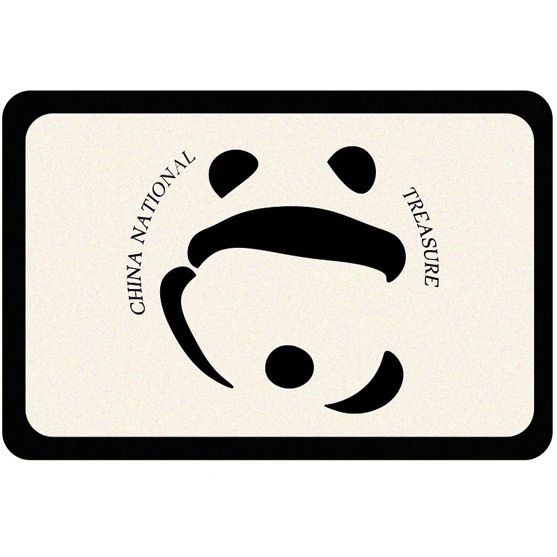 Playful Panda-Themed Decorative Kitchen Mat