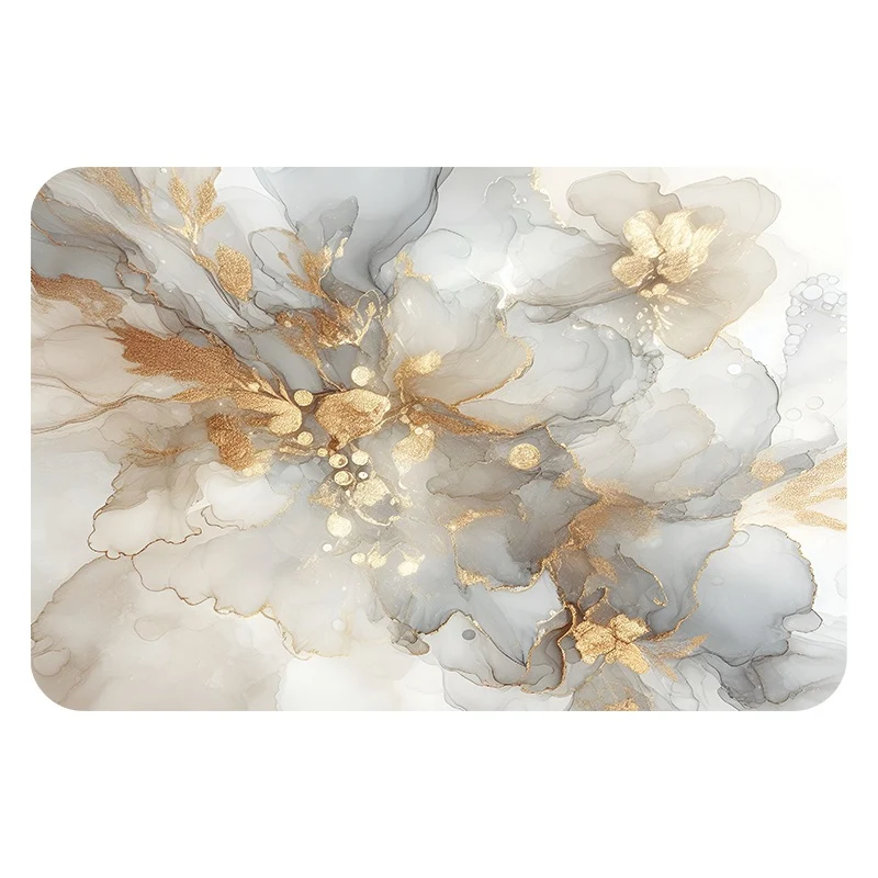 Artistic Floral Print Bath Mat