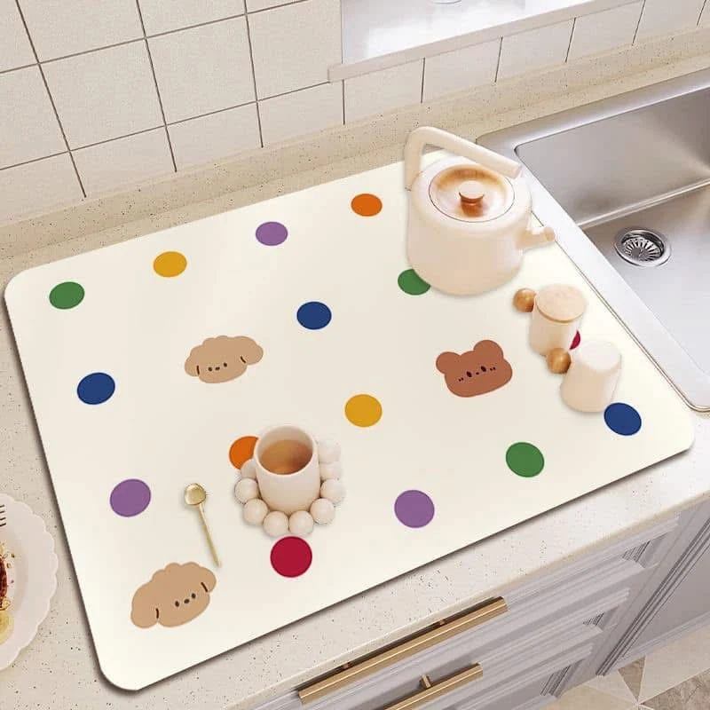 Playful Puppy-Themed Kitchen Mat