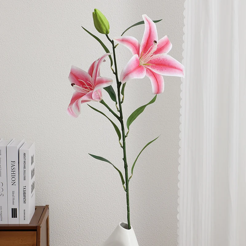 Künstlicher Lilienstängel mit naturgetreuen Blüten Karnz