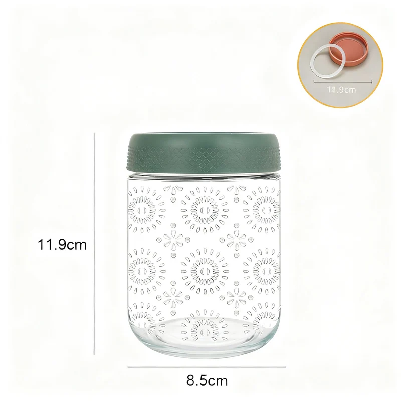 Glasdose mit Deckel, 500 ml