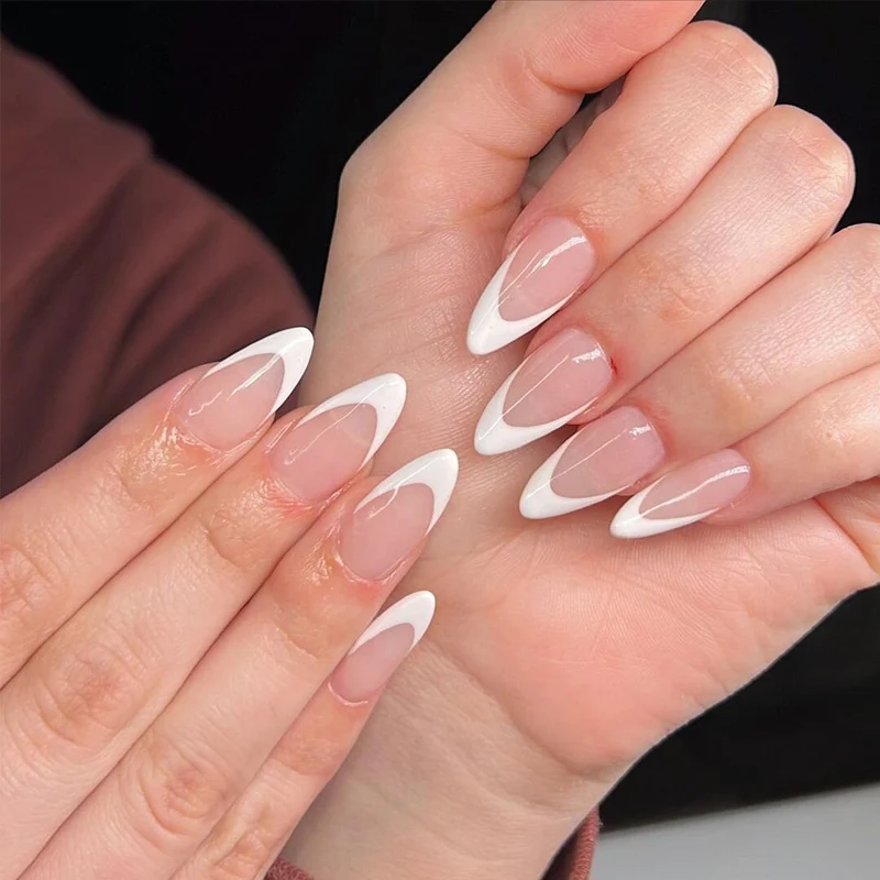 Stylish French Tip Acrylic Nail Extensions Stornfield