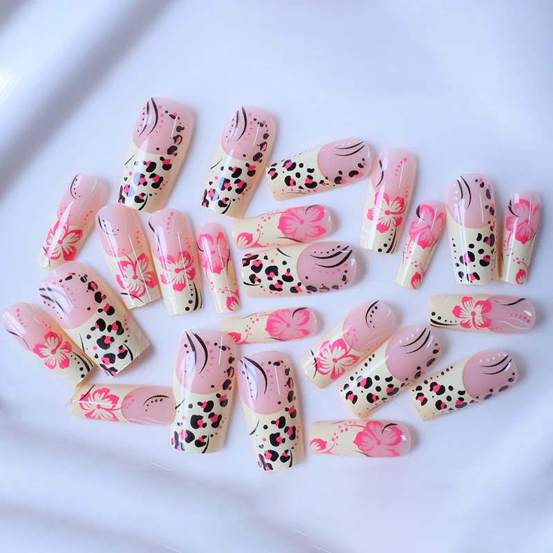 Stylish Floral Acrylic Nail Enhancements Stornfield