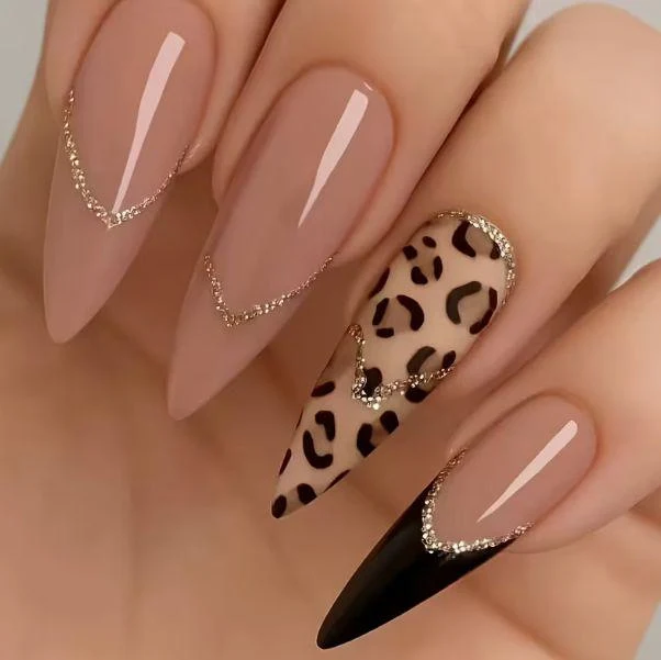 Stylish Animal Print Acrylic Nail Enhancements Stornfield