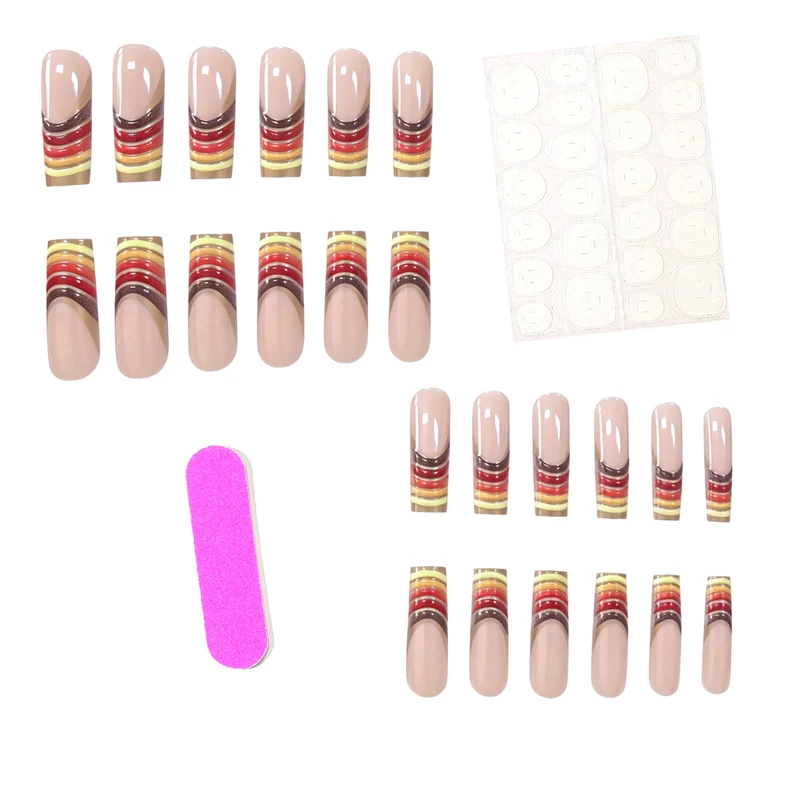 Striped Ombre Acrylic Nail Enhancements Stornfield