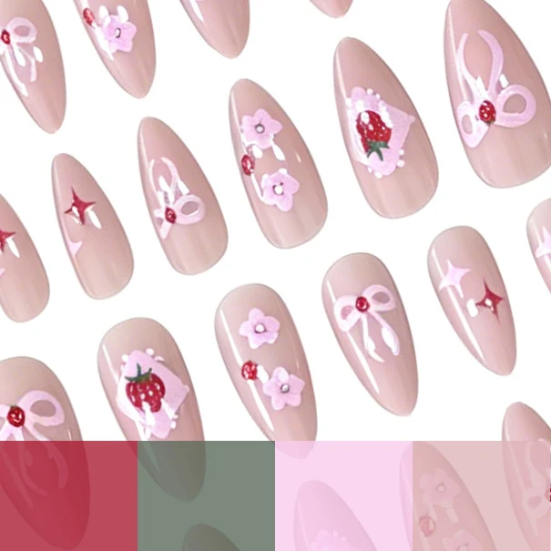 Strawberry Themed Nail Art Enhancements Stornfield