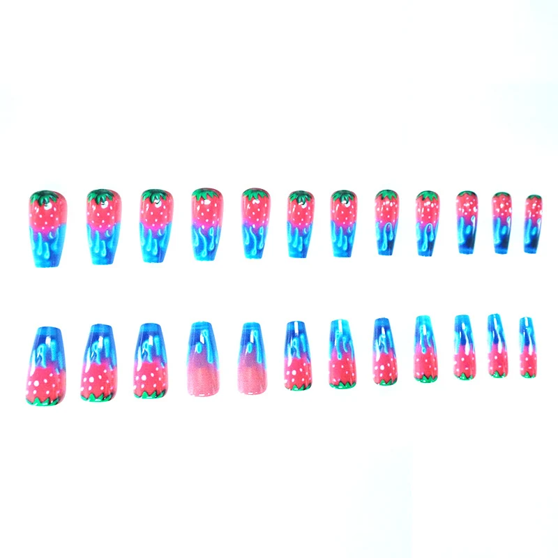 Strawberry-Inspired Acrylic Nail Art Stornfield