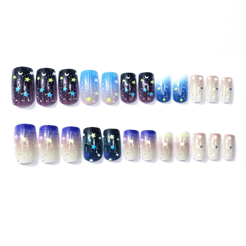 Starry Night Themed Nail Art Enhancements Stornfield