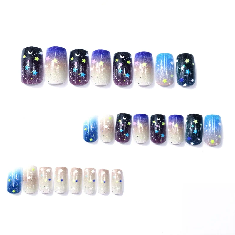 Starry Night Themed Nail Art Enhancements Stornfield