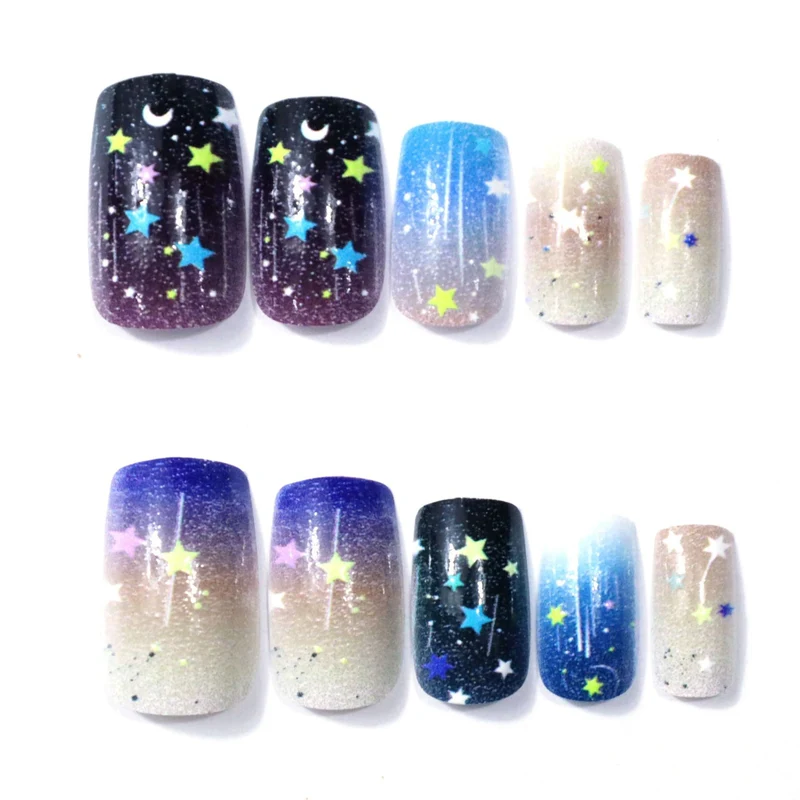 Starry Night Themed Nail Art Enhancements Stornfield