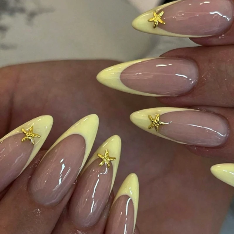 Starfish-Embellished Acrylic Nail Enhancements Stornfield