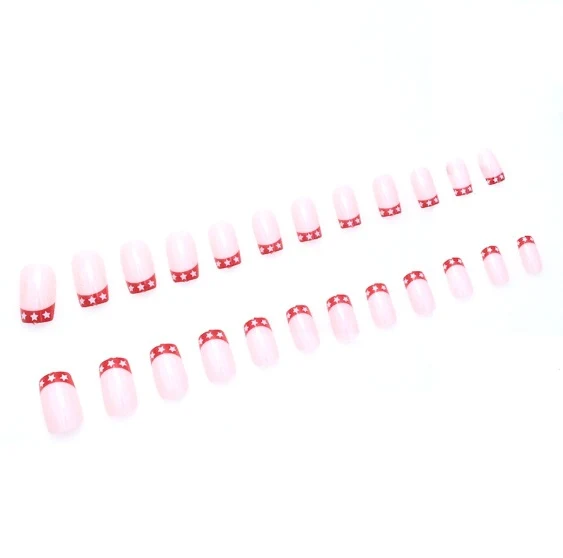 Star-Embellished French Tip Nail Art Stornfield