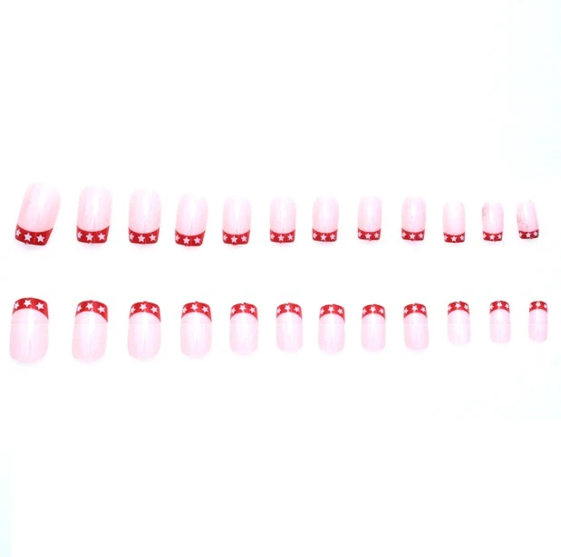 Star-Embellished French Tip Nail Art Stornfield