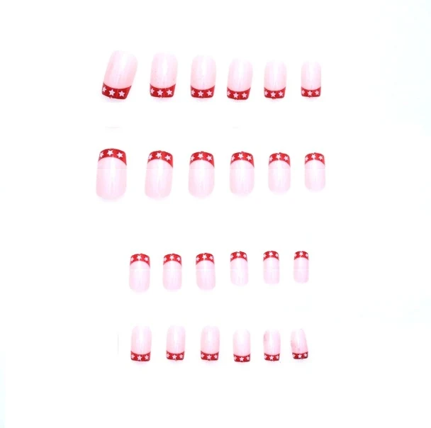 Star-Embellished French Tip Nail Art Stornfield