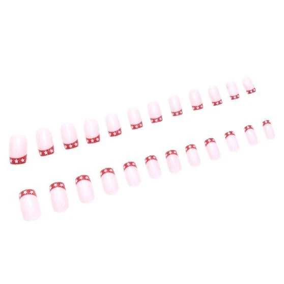Star-Embellished French Tip Nail Art Stornfield
