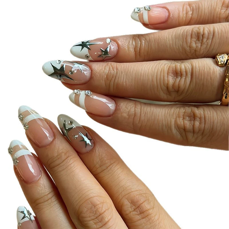 Star-Embellished Acrylic Nail Enhancements Stornfield