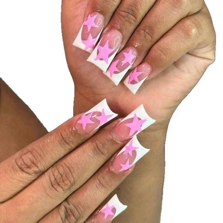 Star-Embellished Acrylic Nail Art Enhancements Stornfield