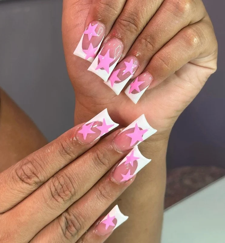 Star-Embellished Acrylic Nail Art Enhancements Stornfield