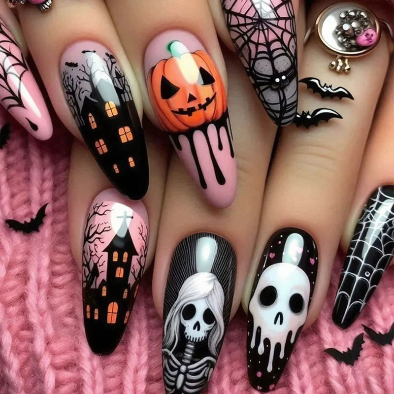 Spooky Halloween Themed Nail Art Stornfield