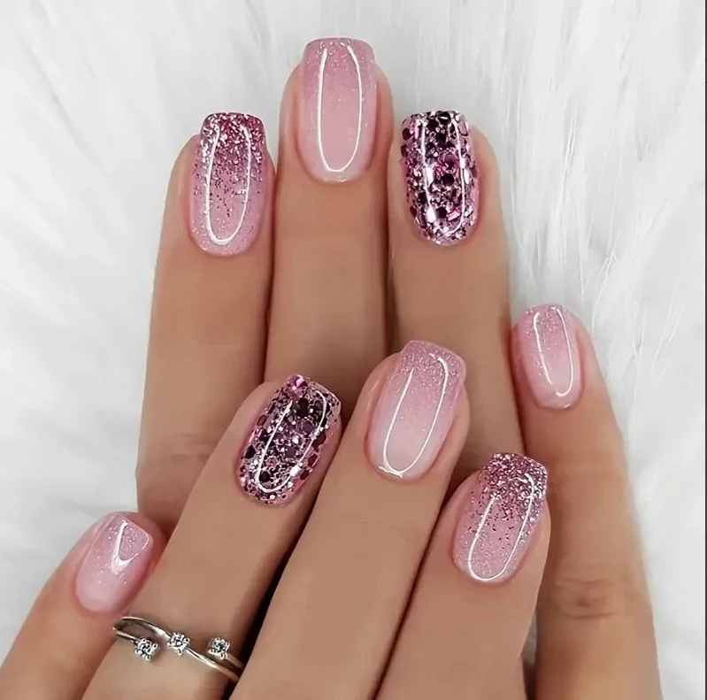 Sparkling Gel Nail Art Extensions Stornfield