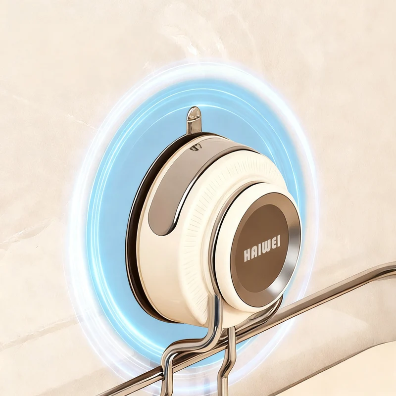Stainless steel suction cup wall shelf for bathroom