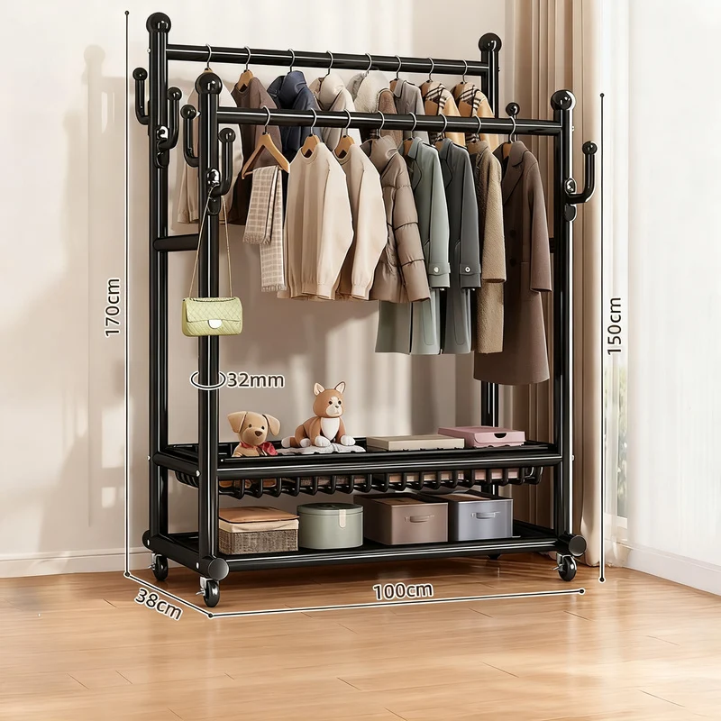 Mobile wardrobe made of carbon steel, Nordic