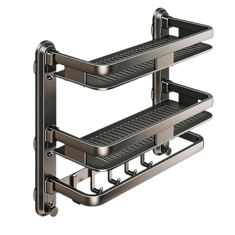 Bathroom shelf with suction cup, multi-layered
