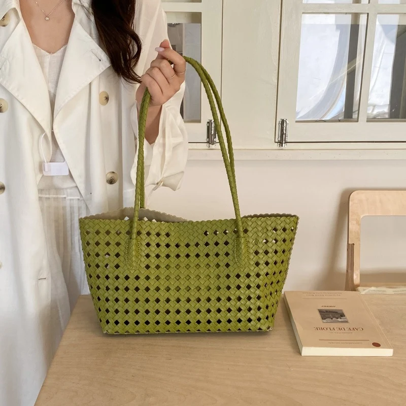 Woven Leather Tote Bag