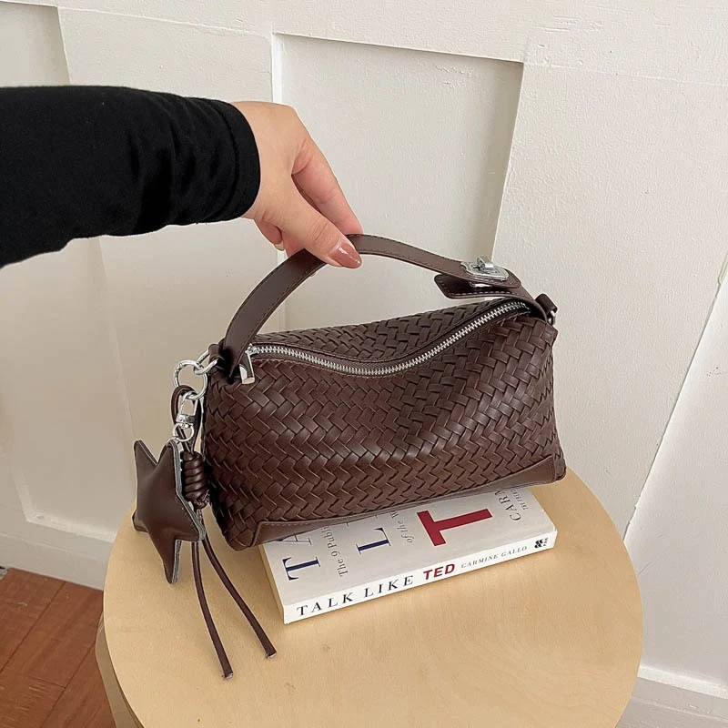 Woven Leather Shoulder Bag