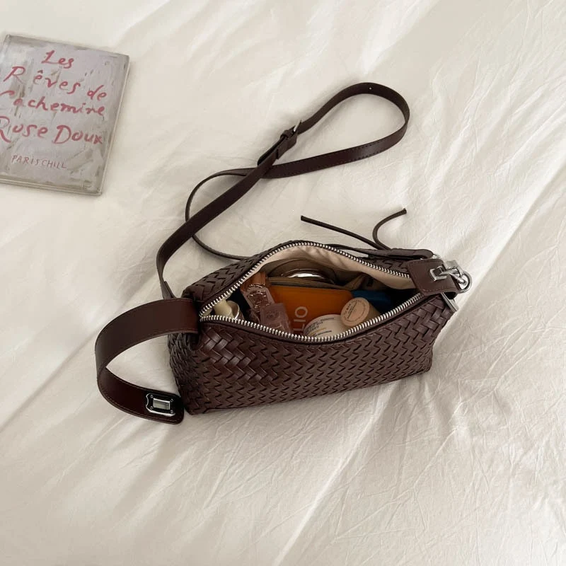 Woven Leather Shoulder Bag